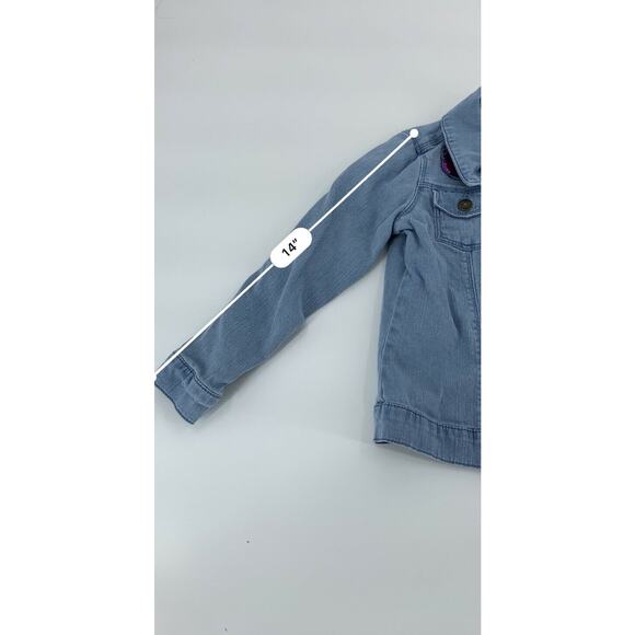 Carter's Girls Blue Button Down Heart Jacket Casual Winter Fall Youth Size 8 - Picture 2 of 7